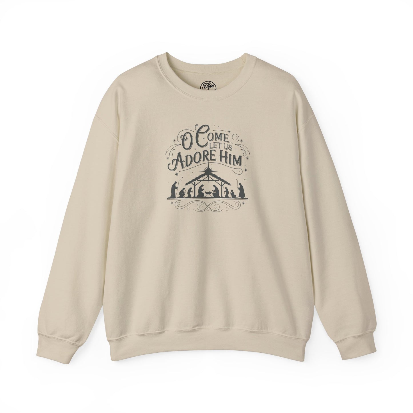 "O Come Let Us Adore Him" Country Christmas Crewneck Sweatshirt