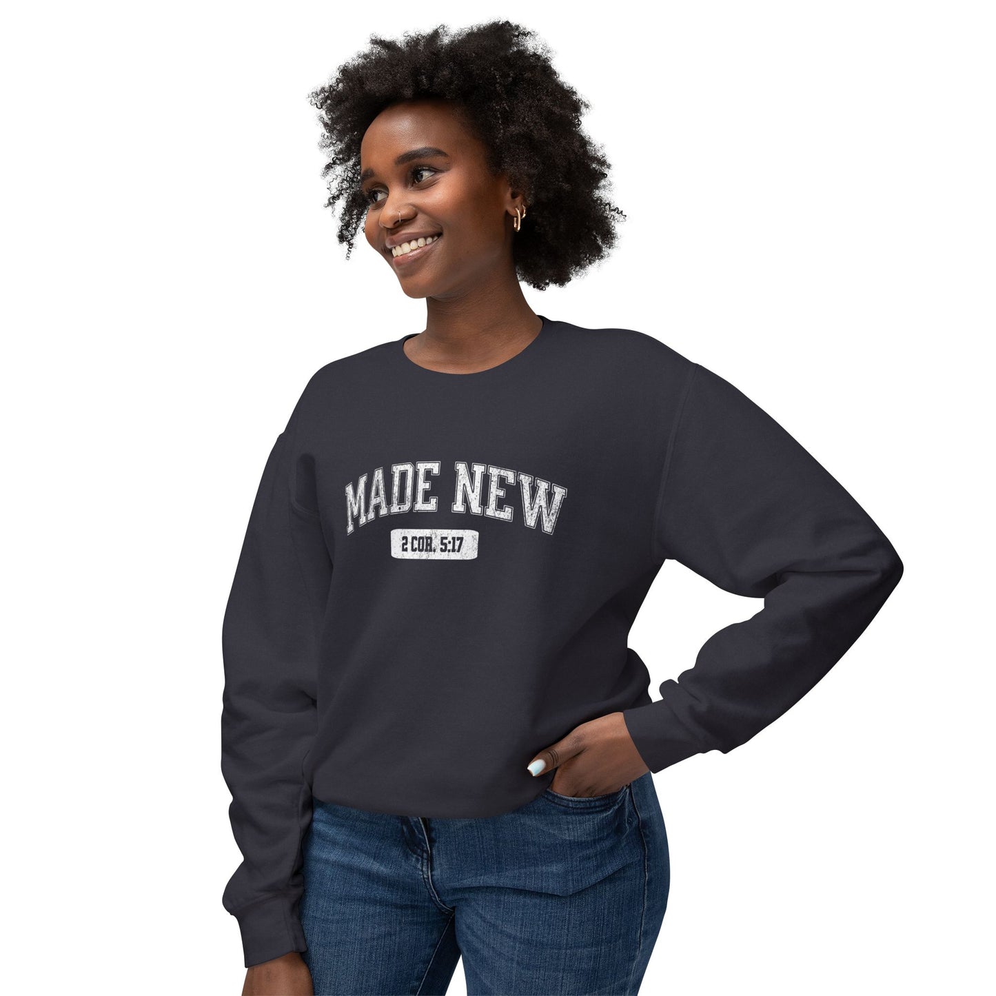 "MADE NEW" VARSITY UNISEX PREMIUM SWEATSHIRT