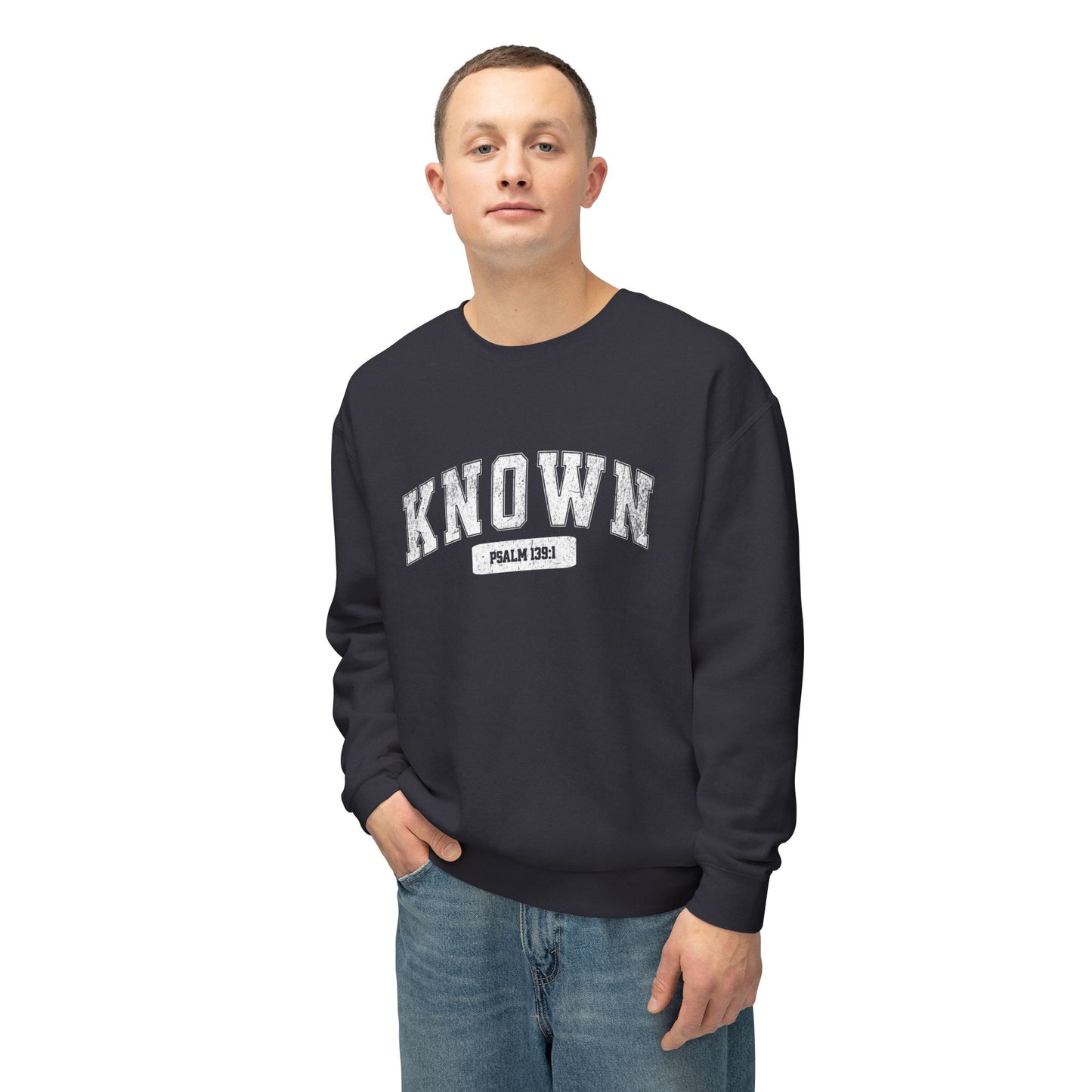 "KNOWN" VARSITY UNISEX PREMIUM SWEATSHIRT