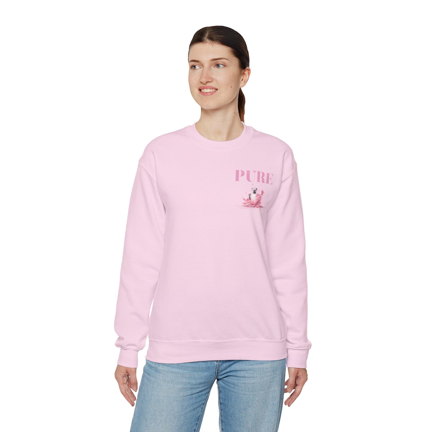 "Pure Worship" Pink Adult Crewneck Sweatshirt