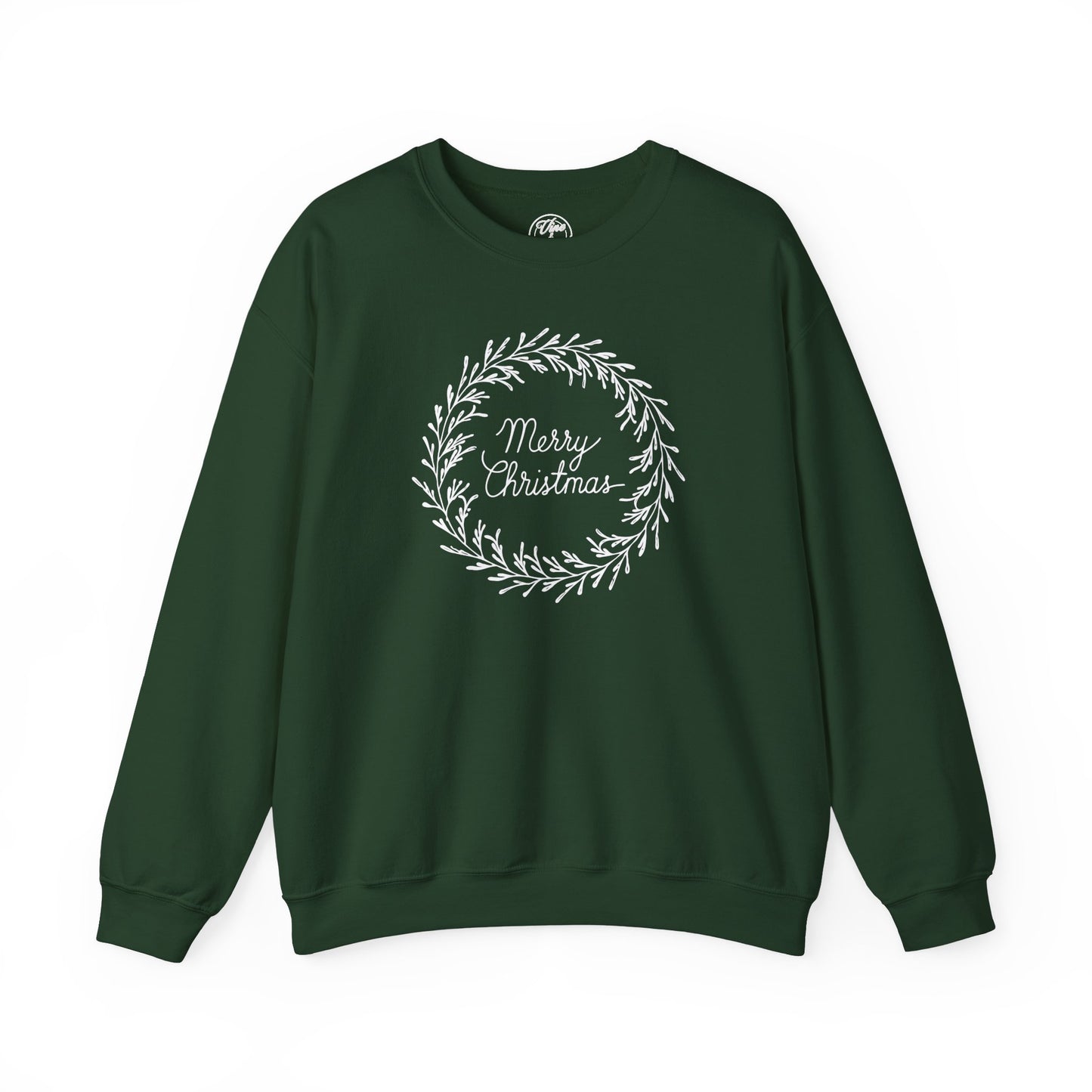 "Merry Christmas Wreath" Christmas Crewneck Sweatshirt