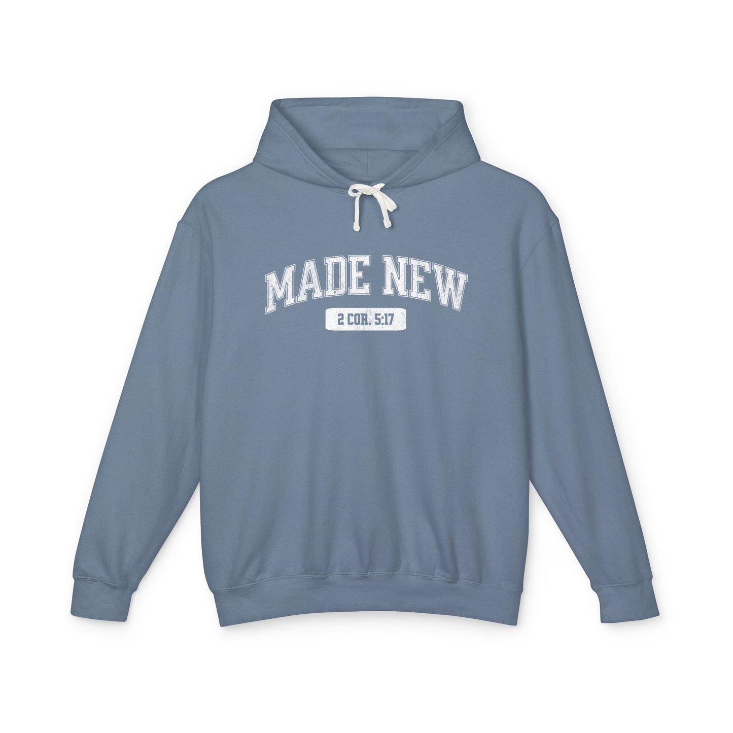 "MADE NEW" VARSITY UNISEX PREMIUM LIGHTWEIGHT HOODIE