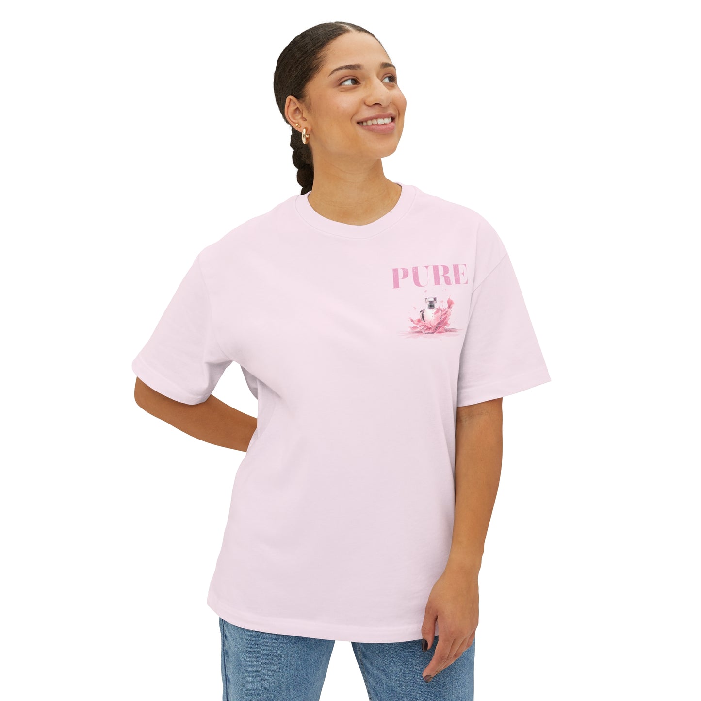 "Pure Worship" Pink Adult Unisex Oversized Boxy Tee