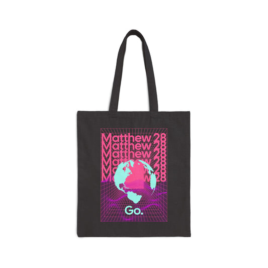 "Go. Matthew 28" Cotton Canvas Tote Bag