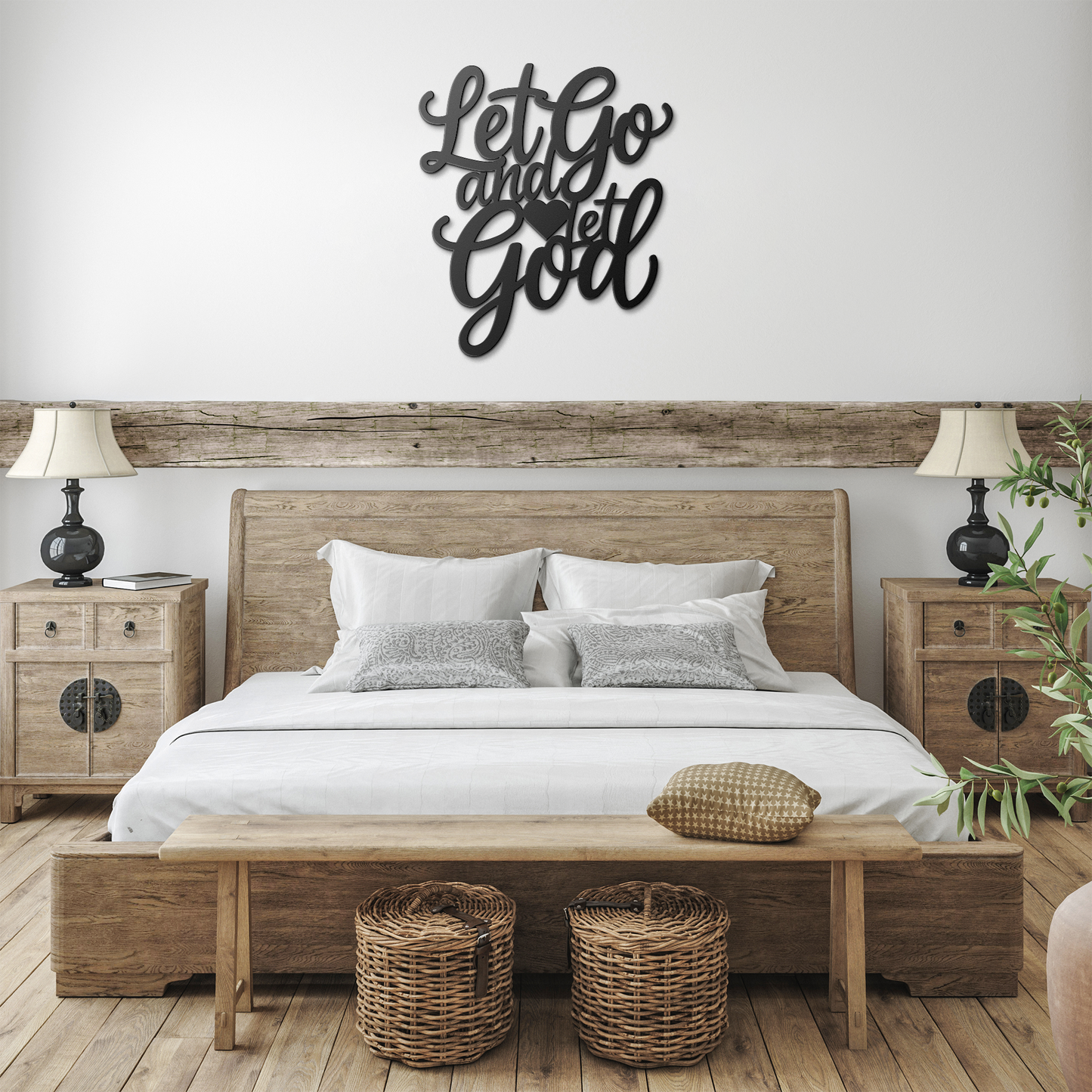 Metal Cut Sign "Let Go & Let God"